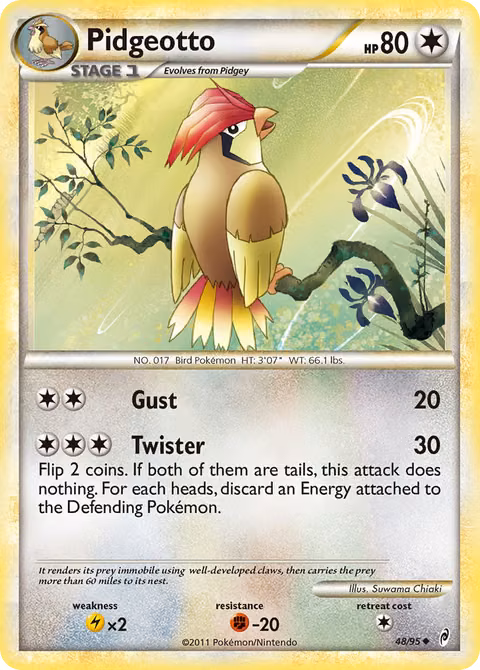 Pidgeotto — Call of Legends (Western-exclusive, 2011) Pokémon TCG card by Suwama Chiaki