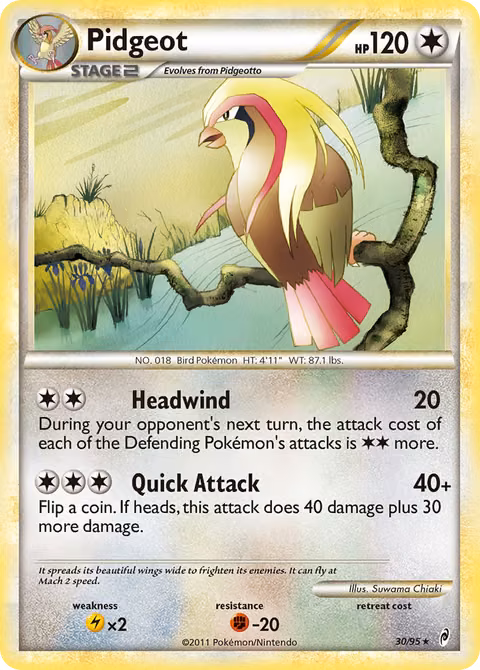 Pidgeot — Call of Legends (Western-exclusive, 2011) Pokémon TCG card by Suwama Chiaki