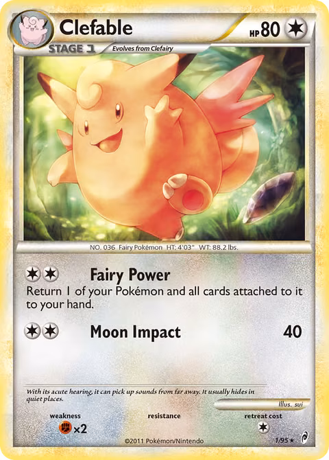 Clefable — Call of Legends (Western-exclusive, 2011) Pokémon TCG card by sui